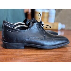 ECCO Mens Black Leather Dress Shoes Lace Up Oxford Comfort Formal EU 43 US 9 9.5